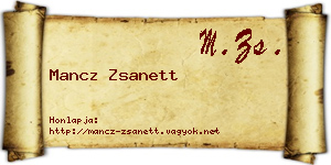 Mancz Zsanett névjegykártya